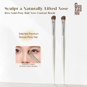 GUOXIAONIU Horsehair Contour Brush Angled Shape Nose Shadow Makeup Brush For Contouring Highlighting Natural Blending