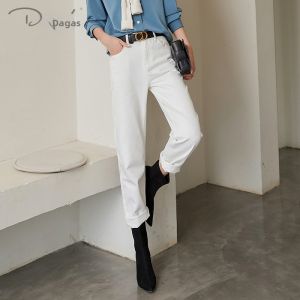White Skinny Slimming High Waist Trousers