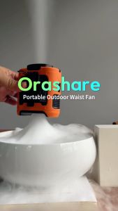 Orashare K50 10000mAh Multifunctional Portable Waist Fan 5 Speed Adjustable Hanging Neck Fan Strong Wind With Powerbank and LED Light Up to 40H Cooling Suitable for Outdoor Camping Trip