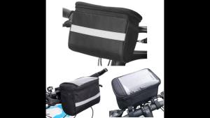 1pcs Multi Functional Bicycle Front Universal Hanging Bag Reflective Strip Design Large Capacity Handlebar Bag for Bicycles