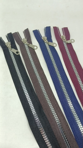 Resleting Zipper Ritsleting 100 cm Atau 1 Meter Silver Vislon Variasi Kode BS Model Set Open End Untuk Jaket Hoodie Abaya Gamis Dll Harga Per Biji
