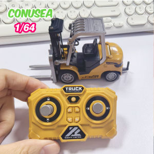 Mini RC Forklift 1/64 Alloy Desktop Remote Controlled Car Toy Engineering Vehicle App Control Cars Trucks Christmas Gifts Kids