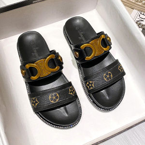 Large Size Flat Bottom Sandals Womens Summer Outdoor Wear Triumph Gate New Casual Thick Heel Single Strap Slippers Small Size