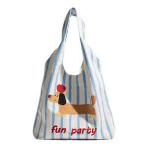 MABULA | Unique Design Striped Cartoon Tote Bag