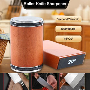 ชุดหินเหลาเพชรใส่มีดที่ลับมีดม้วนพร้อมด้วยครัวมุม15และ20องศา