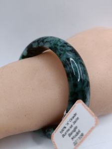 ❤️"A" Grade Size "D54.7mm" Burmese Jade Bangle  ❤️ Season Offer New Arrival  ❤️100% brand new "A" grade Burmese solid bluish green base suffused with forest oil green flacks all around exquisite lustrous surface seniors favourite no crack no stain