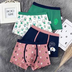 4 Cái/lô Bé Trai Cotton Quần Sịp Boxer In Hình Khủng Long Thoáng Khí Co Giãn Trẻ Em Võ Sĩ Quần Short Tuổi 3-14T Nhiều Màu Sắc & Hoa Văn Khác Nhau
