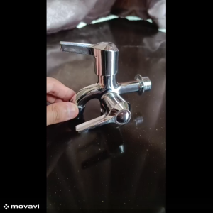 Kran Air Engkol Stainless 1/2 inch Cabang 2 Putar Tembok Keran Kamar Mandi Shower Chrome Mesin Cuci