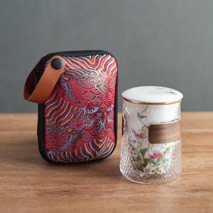 ชุดเครื่องดื่มชาแบบพกพาสำหรับเดินทาง ชุดชาสำหรับ 1 ท่าน สวยงาม ชุดชาสำหรับทำงานในออฟฟิศ ชุดชาสำหรับ 3 ท่าน