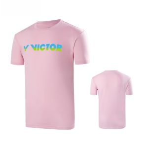Áo Thun Cầu Lông Thoáng Khí Cho Nam Và Nữ VICTOR 2025 Mùa Xuân Mùa Hè Thể Thao Áo Thun Tay Ngắn Vải Thấm Hút Ẩm