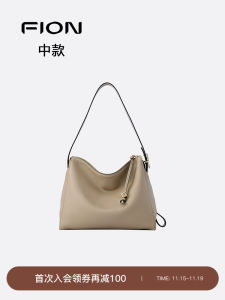Fion Philo Hobo Tote Bag Top Layer Cowhide Commuter Womens Crossbody Bag Casual Pure Color British Style Leather Bag