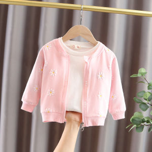 Áo Khoác Cotton Mỏng Cho Bé Gái Mùa Xuân Thu Phong Cách Hàn Quốc Áo Len Cardigan Hở Thời Trang Cho Bé Gái Áo Sơ Mi Cotton Nguyên Chất Cho Bé Gái