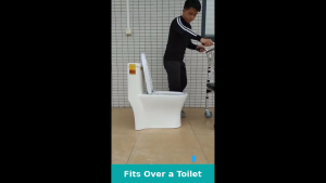 🏅Premium Aluminum Alloy Commode Chair Toilet Chair Shower Chair With Wheels And Footrest