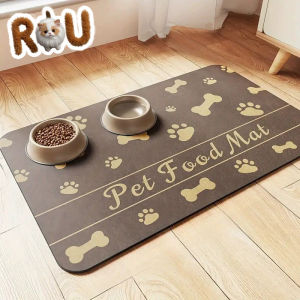 Pet Feeding Mat-Absorbent Pet Placemat for Food and Water Bowl with Waterproof Rubber Backing Quick Dry Water Mat for Dog Cat