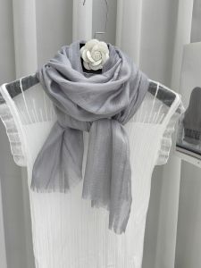 Summer Short Thin Light Gray Cotton and Linen Scarf Cervical Neck Sun Protection Small Shawl Scarf Scarf Soft
