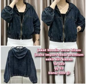 JAKET HOODIE JEANS JUMBO REAL PICT (DIFOTO PAKAI KAMERA HP)