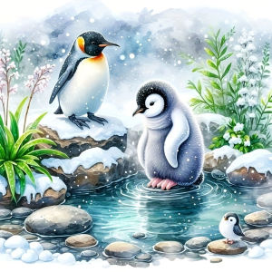 Huacan Diamond Painting Penguin Family Diamond Mosaic Animal Landscape New Collection Picture Of Rhinestones Wall Decor