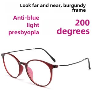 Smart Multi-Focus Look Far and near Womens Anti-Blue Light Reading Glasses Mens High-End Dual-Use Zoom Presbyopic Glasses