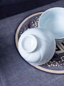 Jingdezhen Qingbai Porcelain Rice Bowls Set of 10 Heat Resistant High Footed Bowls 5 Inch 6 Inch Affordable Chinese Ceramics Diningware