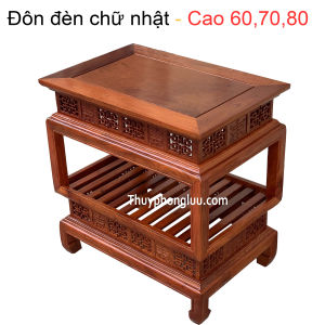 Đôn lồng đèn chữ nhật 2 tầng cỡ khủng gỗ hương
