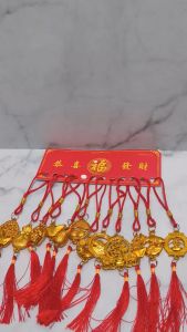 Tali Gantungan Pohon Meihua Set 12 Pcs Hiasan Pohon Meihwa Tali Angpao Emas Hiasan Imlek Gantung / Hiasan Gantungan Imlek / Gantungan Imlek Premium / Pernak Pernik Imlek / Ornamen Imlek / Hiasan Mei Gui