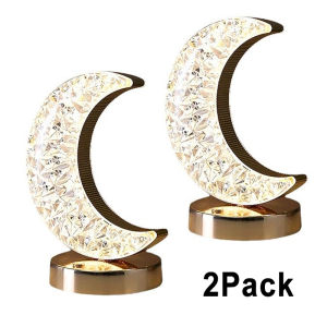 Bedroom Crystal Touch Dimming Night Light Girls Room Home Decor Aesthetics USB Bedside LED Ambient Table 3D Moon Lamp