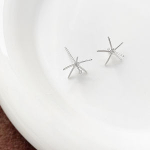 ต่างหูไข่มุกห้าแฉกชุบทองแท้ดีไซน์ห้าแฉก DIY ทำมือ เครื่องประดับหู ชุบทองแท้ ทองแดงชุบทอง รูปทรงห้าแฉก