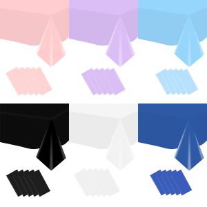 Disposable Solid Color Tablecloth Birthday Party Wedding Christmas Table Cover for Home Kitchen Dining Rectangle Tablecovers