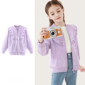 Princess Style Childrens Jacket Autumn Fashionable Cotton Blend Fabric Girls Outerwear Spring Seasonal Stylish Clothing