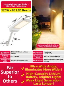 JUCHUENG | Solar Powered Outdoor Wall Light Super Bright with Motion Sensor