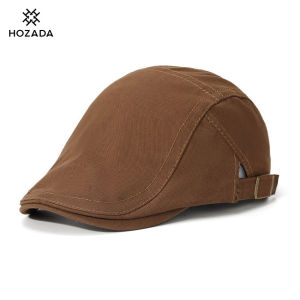 HOZADA Men Women Beret Hat Cotton Knitted Beret Cap Autumn and Winter Beret Outdoor Sunscreen Peaked Cap Fashion Retro British Style Golf Flat Cap Casual Hat Beret for Men