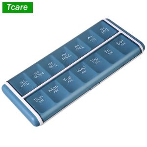 Hộp Đựng Thuốc 2 Trong 1 Hàng Tuần Ngăn Lớn AM PM Không Chứa BPA Chất Liệu Nhựa PP Cấp Thực Phẩm Dùng Được Cho Vitamin Dầu Cá