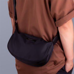 Oxford Cloth Mens Crossbody Bag Dumpling Shape Large Capacity Canvas Backpack Casual Style Fashionable Single Shoulder Bag