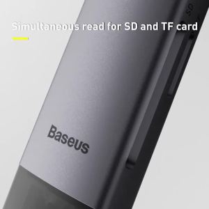 BASEUS | Baseus Card Reader USB C & USB3.0 to SD Micro SD TF Memory Card Device 104MB/s 2TB Smart Cardreader for Laptop Accessories