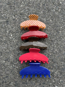 3ART Kendall Colorful Pure Chocolate Large Tooth Acetate Shark Clip Trendy Girls Fashion Hair Accessories Hair Clips