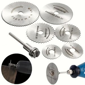 7Pcs high-speed steel cutting blade wood-plastic copper-aluminum soft metal small saw blade 3.2mm pole electric grinding accesso