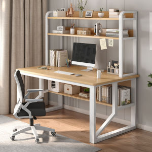 Modern Minimalist Study Desk Gift Box with Bookshelf Computer Desk Simple Writing Desk Student Desk with Storage Rack