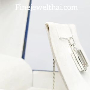 Finejewelthai-จี้ล็อกเก็ต ทรงสี่เหลี่ยม-ล็อกเก็ตเงินแท้-ใส่ของ ใส่พลอยได้-P117800