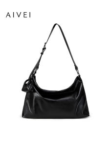 Aivei XRV5103B Womens Casual Tote Bag Large Capacity Shoulder Bag Commuter Bag Leisure Style Synthetic Leather Inner Pocket