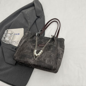 Large Capacity Commuter Tote Bag Womens Single Shoulder Korean Style Soft PU Leather Casual Handbag for Students And Young Adults