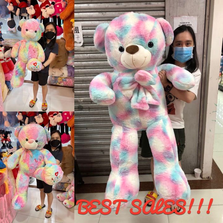 Life size rainbow teddy 2024 bear