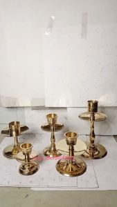 Tempat Lilin Pilar & Lilin Batang: Holder Kuningan 1 Pcs