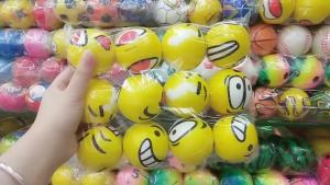 6pcs Cartoon Expression PU Elastic Ball Pressure Release Squeeze Toy Childrens Birthday Party Gift Pinata Filling