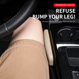Automotive Knee Cushion Leather Car Knee Cushion Car Armrest Support Car Pillow Auto Knee Leg Elbow Cushion Pad Soft Arm Pad