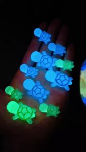 Luminous Mini Resin Turtles with 6 Colors Glow in The Dark Cute Tiny Turtle for Decor Garden Micro Landscape DIY Hidden Game