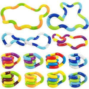 Multicolored Quiet Twisty Fidget Toy Squeeze Twist Spin Sensory Stress Relief Educational Tool for Kids