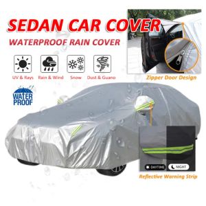 Car Body Cover Thicken Cotton Car Covers Protection Resistant Waterproof Rain Dust Heat Protection Dust Resistant Penutup Kereta Kain Tutup Kereta