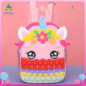 【SISTAR】Children Schoolbag Kid Backpack Relieve Stress School Supplies Great Birthday Party Favor Gifts Unicorn Large Pop Backpack Unicorn Backpack Kid School Bag for Girl