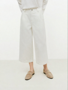 MO&Co. | Cotton Light Beige Spring New Women Jeans A-Line Mid-waist Flared