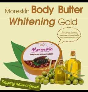 moreskin body butter whitening gold nasa ori mengencangkan kulit - melembabkan - mencerahkan kulit - dan mengangkat sel kulit mati